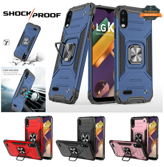 For Apple iPhone 14 Pro Max (6.7") Hybrid with Ring Holder Kickstand Shockproof Heavy-Duty Durable Rugged Dual Layer  Phone Case Cover