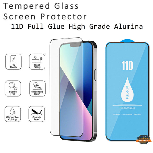 For Apple iPhone 14 Pro Max (6.7") Tempered Glass Screen Protector 11D Full Glue High Grade Alumina Tempered Glass Curved Screen Clear Screen Protector