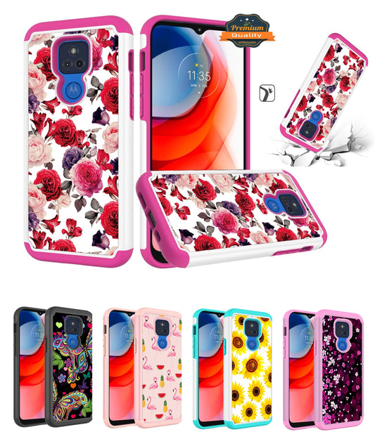 For Apple iPhone 13 Pro Max (6.7") Beautiful Design Tuff Hybrid Heavy Duty Sturdy Shockproof Full Body Soft TPU Hard Protective  Phone Case Cover