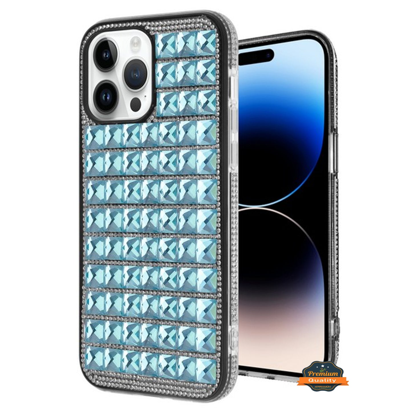 For Apple iPhone 14 /Plus Pro Max Diamonds Sparkle 3D Crystal Glitter Bling Shiny Rhinestone Hybrid Protective  Phone Case Cover