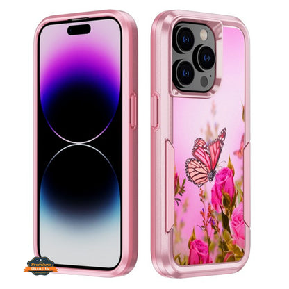 For Apple iPhone 14 /Plus Pro Max Pattern Design Hybrid Bumper Rugged Dual Layer Heavy-Duty Military-Grade  Phone Case Cover