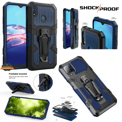 For Samsung Galaxy A03S Hybrid Heavy Duty Protection Shockproof Defender with Belt Clip and Kickstand Dual Layer Shell  Phone Case Cover