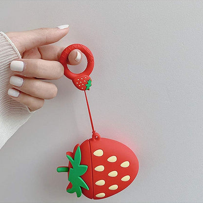 For Apple AirPods 3 (2021) Hybrid Cute 3D Fun Design Silicone Skin Cartoon Animal with Keychain Holder Rubber TPU Soft  Phone Case Cover