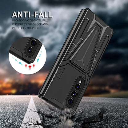For Samsung Galaxy Z Fold 4 5G Hybrid Armor Rugged with Kickstand, Supports Magnetic Car Mount Dual Layer Hard PC  Phone Case Cover