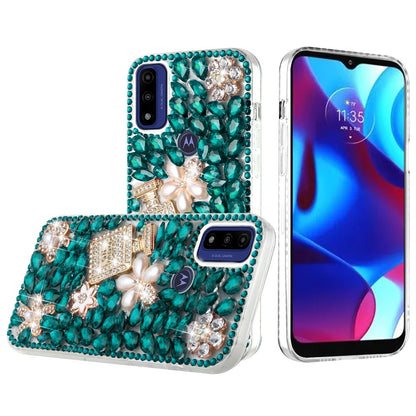 For Motorola Moto G Power 2022 Bling Clear Crystal 3D Full Diamonds Luxury Sparkle Transparent Rhinestone Hybrid Bumper  Phone Case Cover