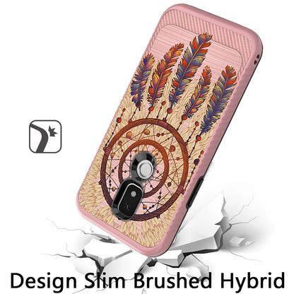 For Cricket Icon 3 (2021) Cute Design Printed Pattern Fashion Brushed Texture Shockproof Dual Layer Hybrid Slim Protective Had PC + TPU Rubber  Phone Case Cover