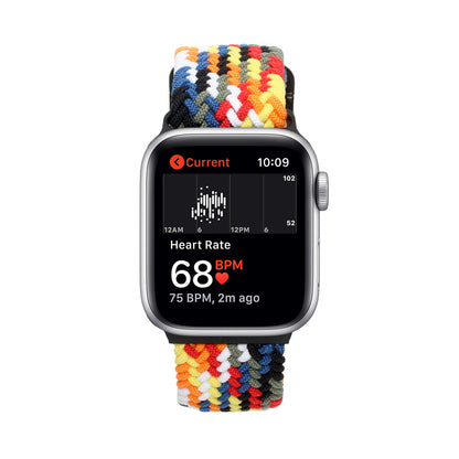 For Apple Watch Size 42/44/45mm Stretchy Nylon Solo Loop Bands Adjustable Braided Sport Elastics Women Men Strap for iWatch Series 7 6 5 4 3 2 1 SE  Phone Case Cover