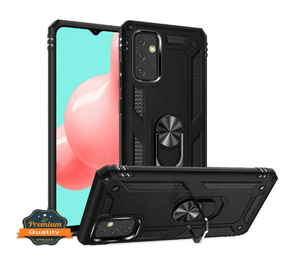 For Samsung Galaxy A23 5G Military Grade Rugged Dual Layers Hard PC + TPU Shockproof Hybrid with Ring Kickstand  Phone Case Cover