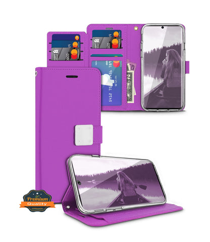 For Apple iPhone 14 /Pro Max PU leather Wallet 6 Card Slots folio with Wrist Strap & Kickstand Pouch Flip  Phone Case Cover