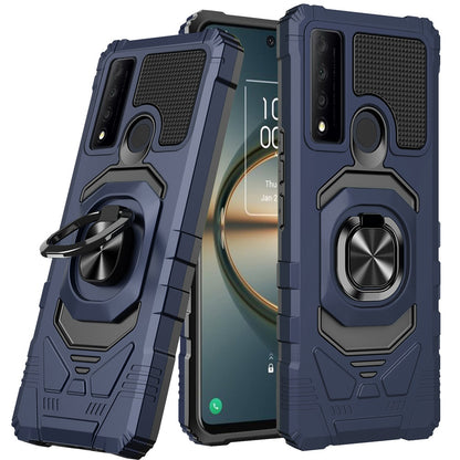 For BLU G91 MAX Hybrid 2in1 Dual Layer with Rotate Magnetic Ring Stand Holder Kickstand, Rugged Shockproof Protective  Phone Case Cover