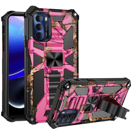 For Motorola Moto G Stylus 5G 2022 Heavy Duty Hybrid Camouflage [Military Grade] Rugged Fit Magnetic Car Mount Stand  Phone Case Cover
