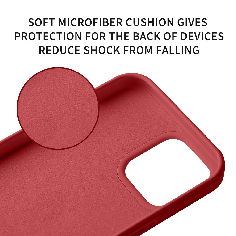 For Apple iPhone 14 /Plus Pro Max Liquid Silicone Hybrid Gel Soft Rubber with Microfiber Lining Shockproof Flexible TPU Anti-Drop  Phone Case Cover