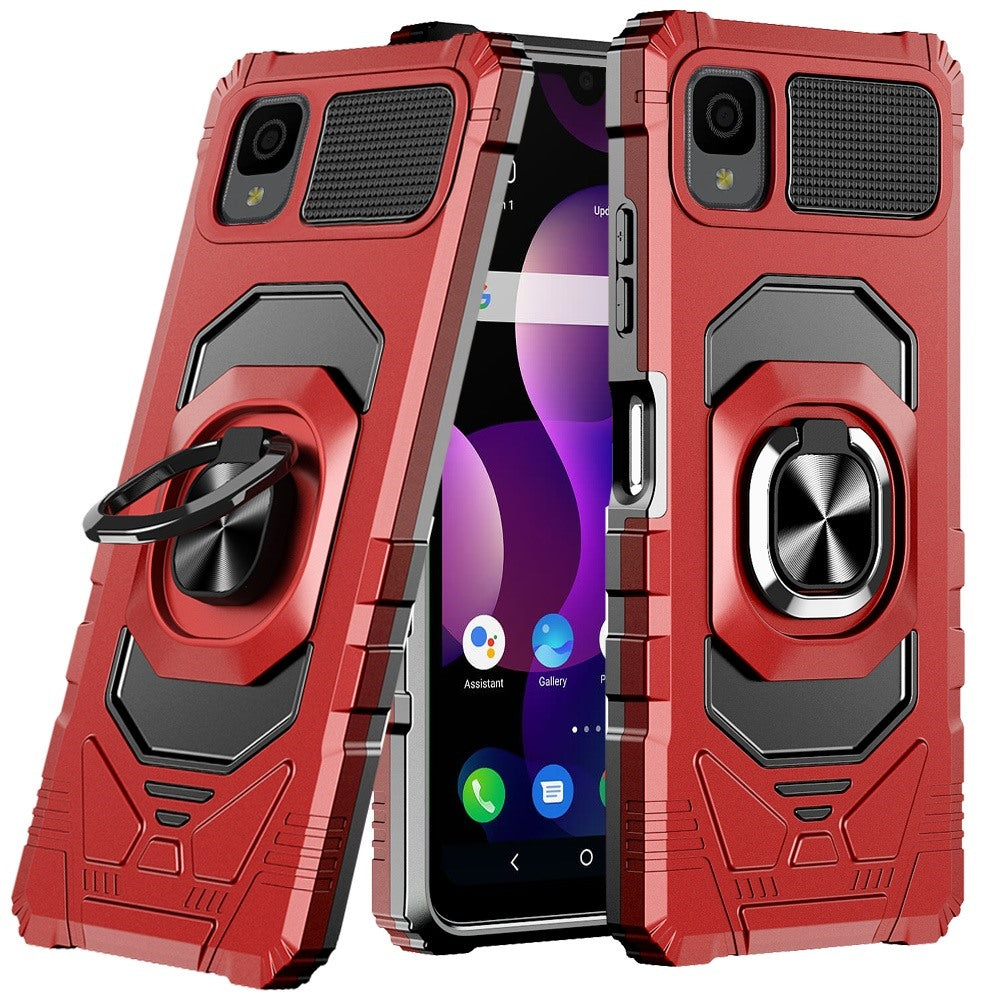 For TCL 30 LE T602DL /TCL 30z Hybrid 2in1 Dual Layer with Rotate Magnetic Ring Stand Holder Kickstand, Rugged Shockproof  Phone Case Cover