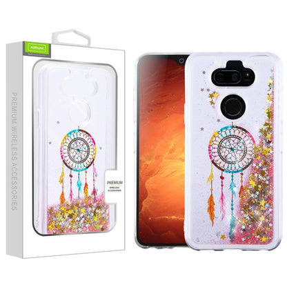 For LG K31 /Aristo 5/Fortune 3/Tribute Monarch /Phoenix 5/Risio 4/K8x Quicksand Liquid Glitter Bling Hybrid Sparkle Protector Skin Dreamcatcher Phone Case Cover