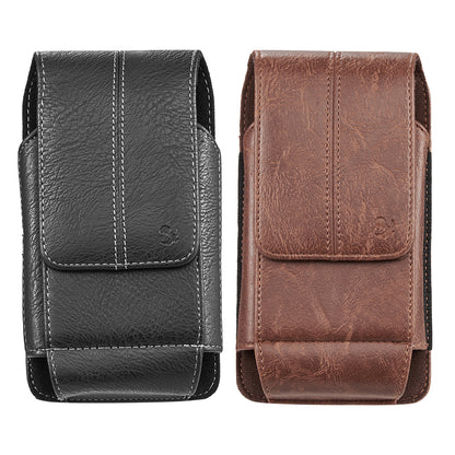 For Samsung Galaxy A23 5G Universal Vertical Leather Case Holster with 360° Rotation Belt Clip & 3 Credit Card Slots Phone Carrying Pouch [Brown]