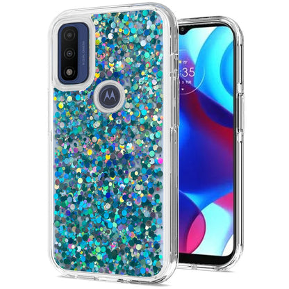 For Motorola Moto G Power 2022 Colorful Glitter Bling Sparkle Epoxy Glittering Shining Hybrid Silicone Shockproof  Phone Case Cover