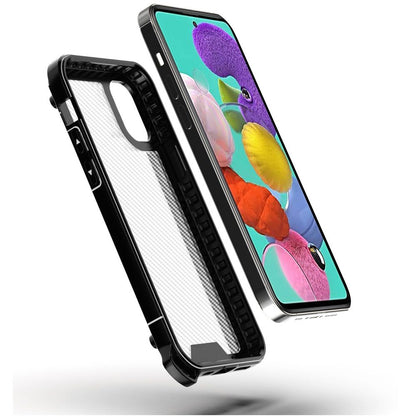 For Apple iPhone 13 Pro Max (6.7") Clear Matte Carbon Fiber Design Heavy Duty Shockproof Hybrid Armor Military Grade Drop Protection  Phone Case Cover