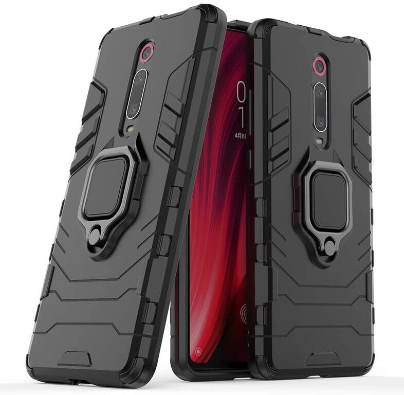 For Samsung Galaxy A03s (2022) Hybrid Heavy Duty Armor Protective Bumper with 360° Degree Ring Holder Kickstand [Military-Grade]  Phone Case Cover