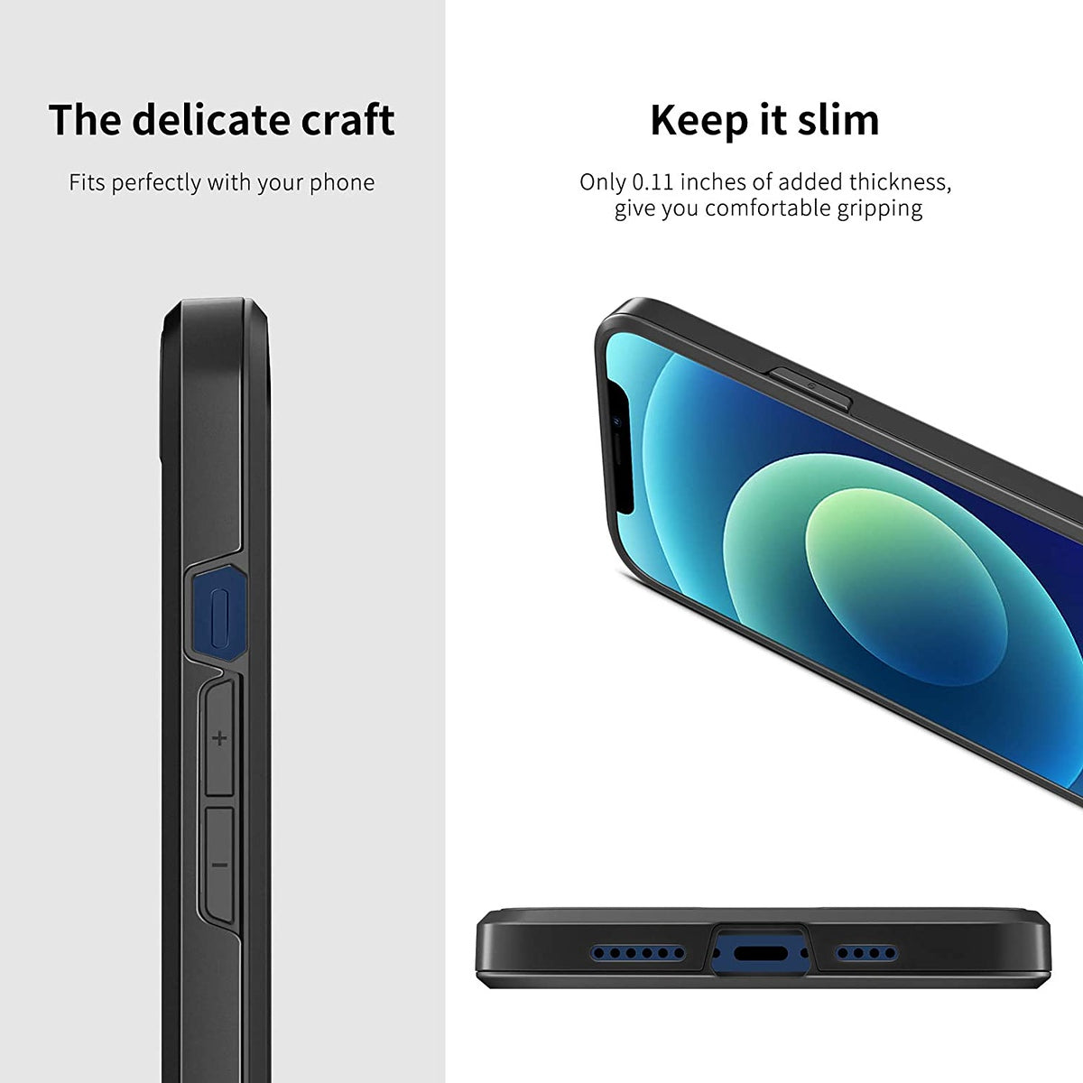 For Apple iPhone 14 /Plus Pro Max Brushed Texture Slim Hybrid Shockproof Dual Layer Hard PC & TPU Armor Rugged  Phone Case Cover