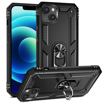 For Apple iPhone 14 /Pro Max Military Grade Heavy Duty Armor Hybrid with Ring Kickstand Finger Loop Stand  Phone Case Cover