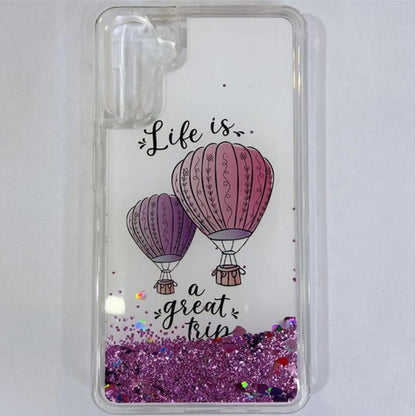 For Apple iPhone 14 Plus (6.7") Quicksand Glitter Design Colorful Waterfall Liquid Floating Sparkle Bling Rubber Hard  Phone Case Cover