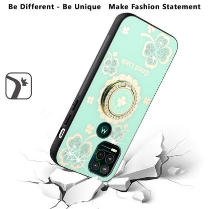 For Apple iPhone 14 Plus (6.7") Diamond 3D Bling Sparkly Glitter Ornaments Engraving Hybrid Ring Stand Fashion  Phone Case Cover