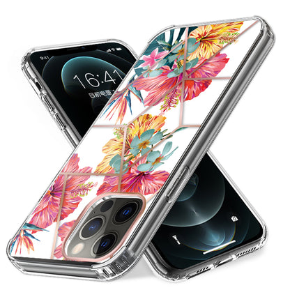 For Apple iPhone 14 Pro Max (6.7") Fashion Art Floral Design Beautiful Flower Pattern Hybrid Protective Hard  Phone Case Cover