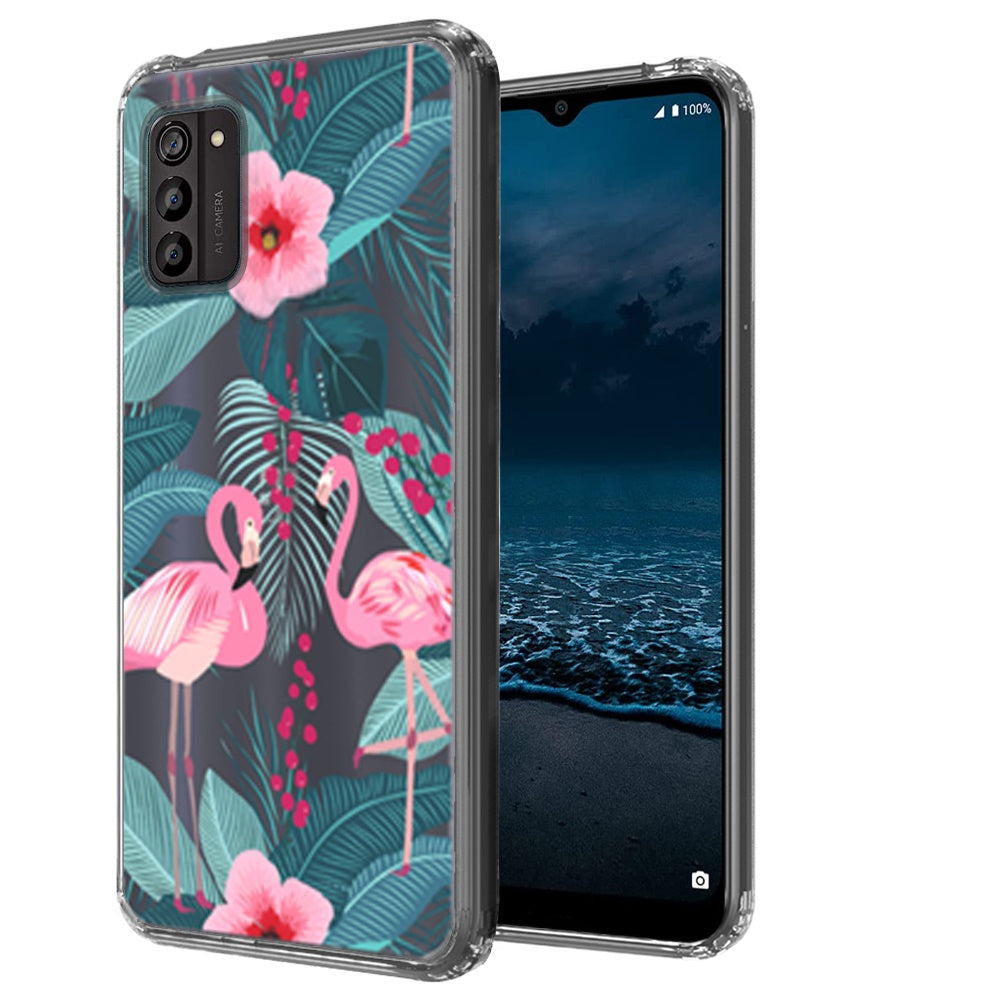 For Nokia G100 4G Pattern Fashion Design Ultra Thin Clear Hybrid Rubber Gummy TPU Grip + Hard PC Back Shockproof  Phone Case Cover
