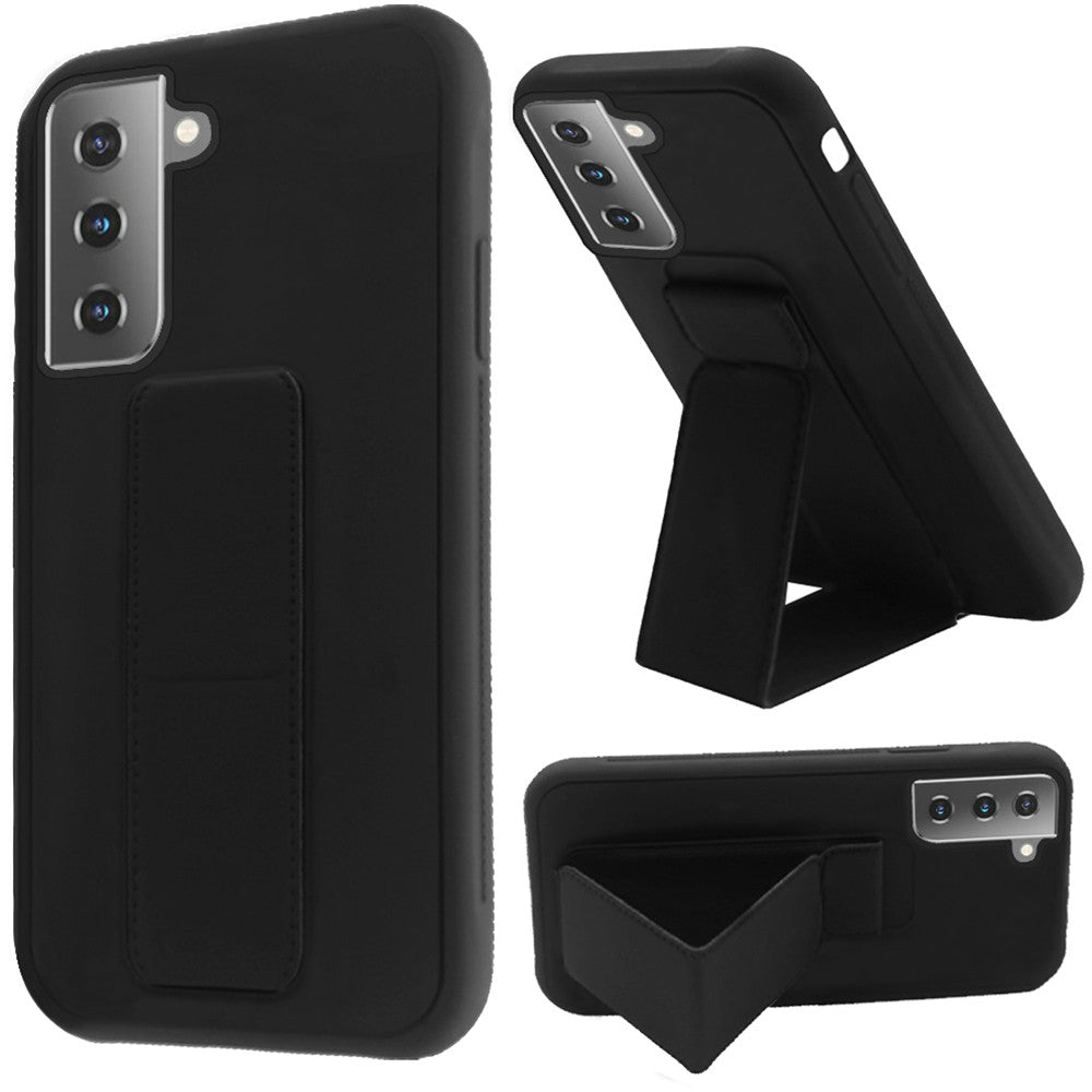 For Apple iPhone 13 Pro Max (6.7") Hybrid Foldable Kickstand Magnetic Heavy Duty Silicone Rubber TPU Protector [Support Magnetic Car Mount]  Phone Case Cover