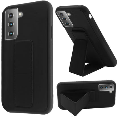 For Apple iPhone 13 Pro Max (6.7") Hybrid Foldable Kickstand Magnetic Heavy Duty Silicone Rubber TPU Protector [Support Magnetic Car Mount]  Phone Case Cover