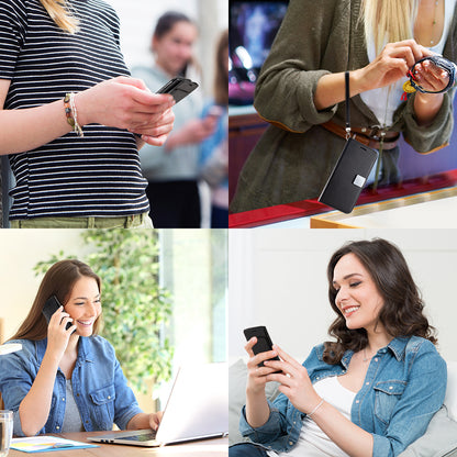 For Apple iPhone 14 /Plus Pro Max Leather Wallet Case with 6 Credit Card, Cash Slot Lanyard Dual Flip Pouch Pocket Stand  Phone Case Cover