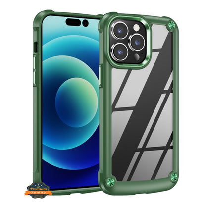 For Apple iPhone 14 /Pro Max Heavy Duty Hybrid Clear back Shield Hard TPU Bumper Edge Frame Shockproof Protective  Phone Case Cover