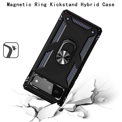 For Google Pixel 6 / Pro Hybrid Durable Dual Layer with 360 Degree Rotatable Ring Stand Holder Kickstand Fit Magnetic Car Mount  Phone Case Cover