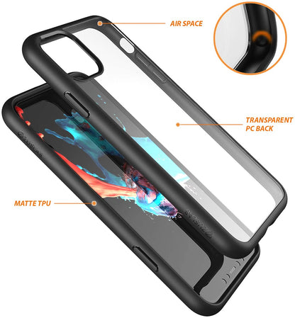 For Apple iPhone 13 Pro Max (6.7") Hybrid Slim Crystal Clear Transparent Shock-Absorption Bumper TPU + Hard PC Back Frame Clear Phone Case Cover