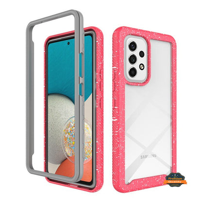 For Samsung Galaxy A53 5G Full Body Armor Slim Hybrid Double Layer Hard PC + TPU Transparent Back Rugged Shockproof  Phone Case Cover
