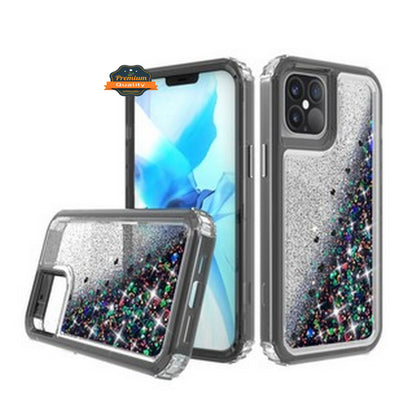 For Samsung Galaxy A22 5G Hybrid Liquid Glitter 3D Bling Quicksand Flowing Sparkle Hard Shockproof 3 in 1 TPU Heavy Duty  Phone Case Cover