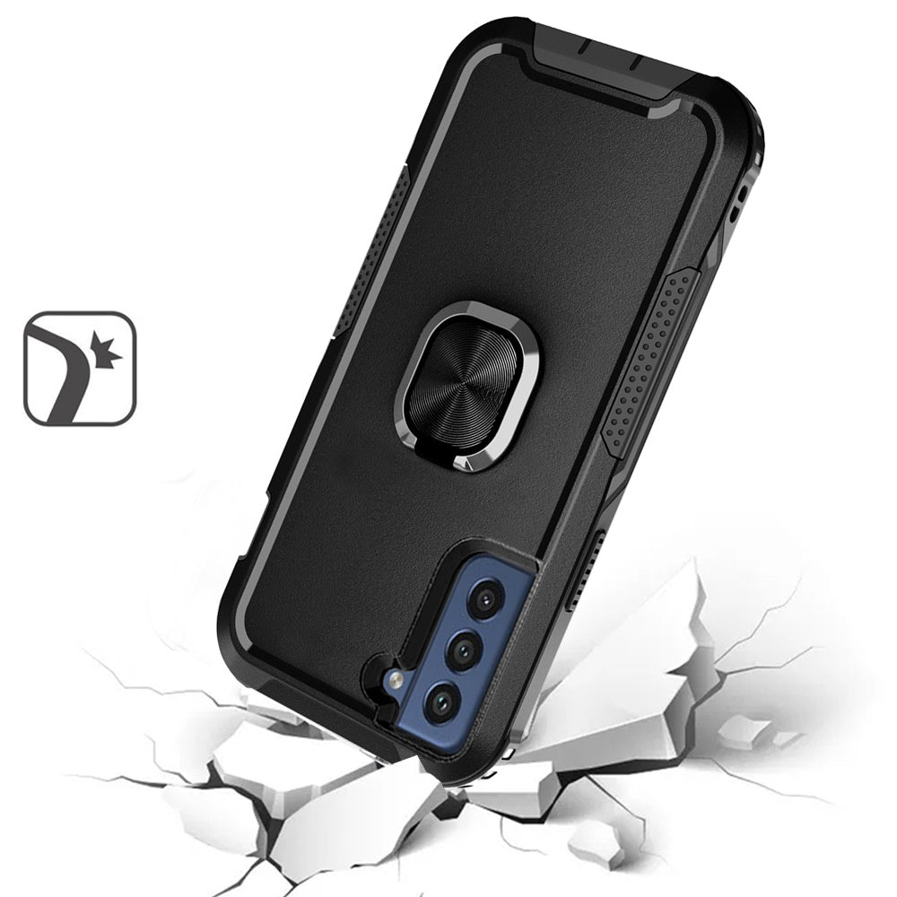 For Apple iPhone 14 Plus (6.7") Heavy Duty 3in1 Magnetic Ring Kickstand Hybrid Shockproof Military-Grade Drop Protection  Phone Case Cover