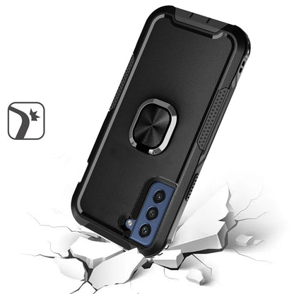 For iPhone 14 Pro (6.1") Heavy Duty 3in1 Magnetic Ring Kickstand Hybrid Shockproof Military-Grade Drop Protection  Phone Case Cover
