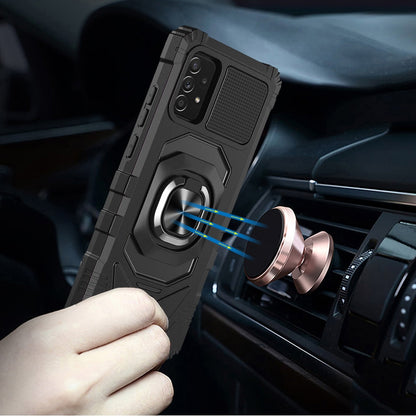 For Samsung Galaxy A23 5G Hybrid Dual Layer with Rotate Magnetic Ring Stand Holder Kickstand, Rugged TPU Shockproof  Phone Case Cover