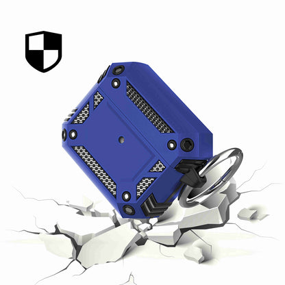 For Apple AirPods 2 & 1 Sturdy Shockproof Protective Hybrid Durable Armor with Wireless Charging, Carabiner Keychain Case Cover