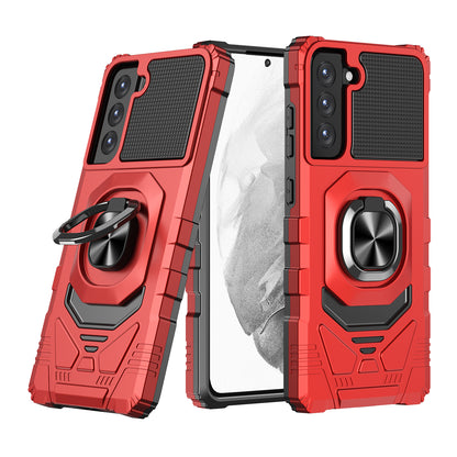 For Samsung Galaxy S21 FE /Fan Edition Hybrid Dual Layer with Rotate Magnetic Ring Stand Holder Kickstand, Rugged Shockproof Anti-Scratch Protective  Phone Case Cover