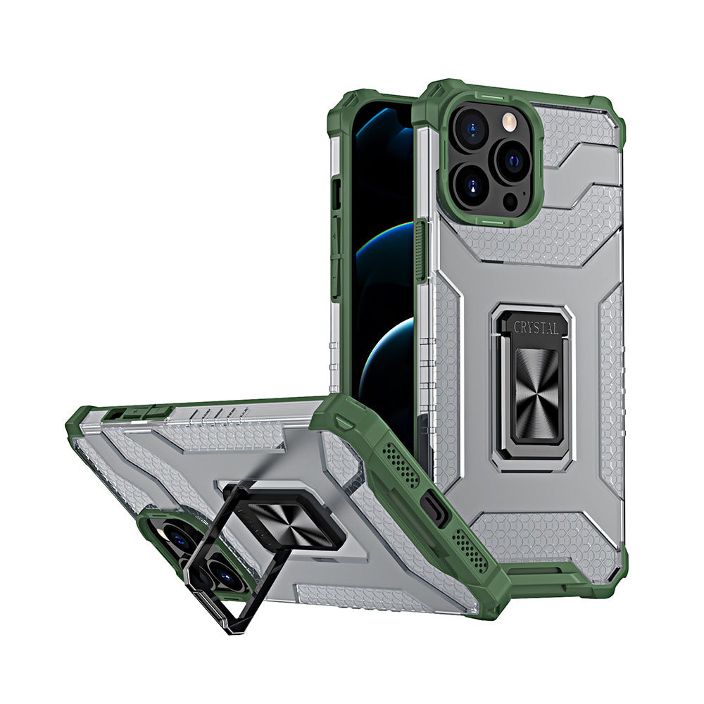 For Apple iPhone 13 /Pro Max Rugged Hybrid Armor with Magnetic Kickstand Ring Holder Anti-Shock Corner & Camera Protection  Phone Case Cover