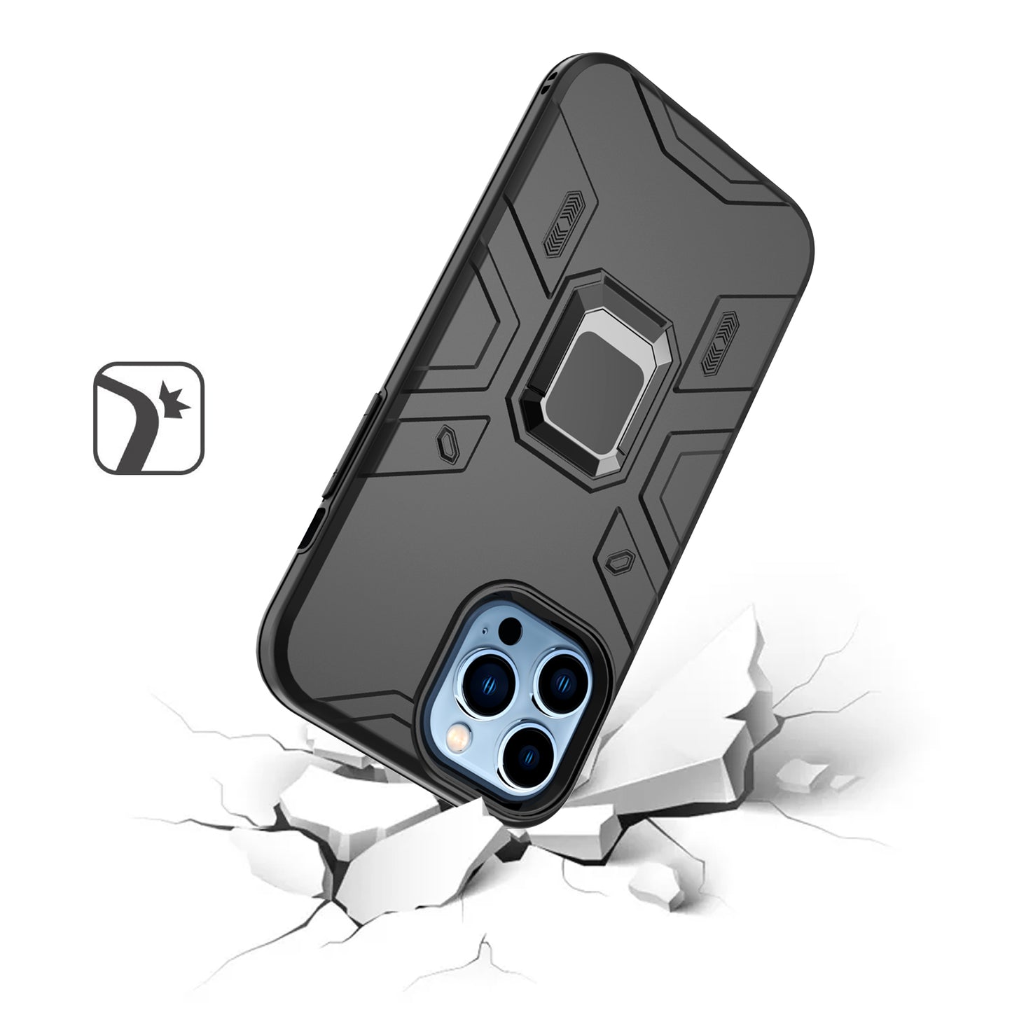 For Samsung Galaxy A03S Slim Thin Rugged Shockproof Hybrid with Magnetic Ring Stand Holder Hard PC Silicone TPU Rubber  Phone Case Cover