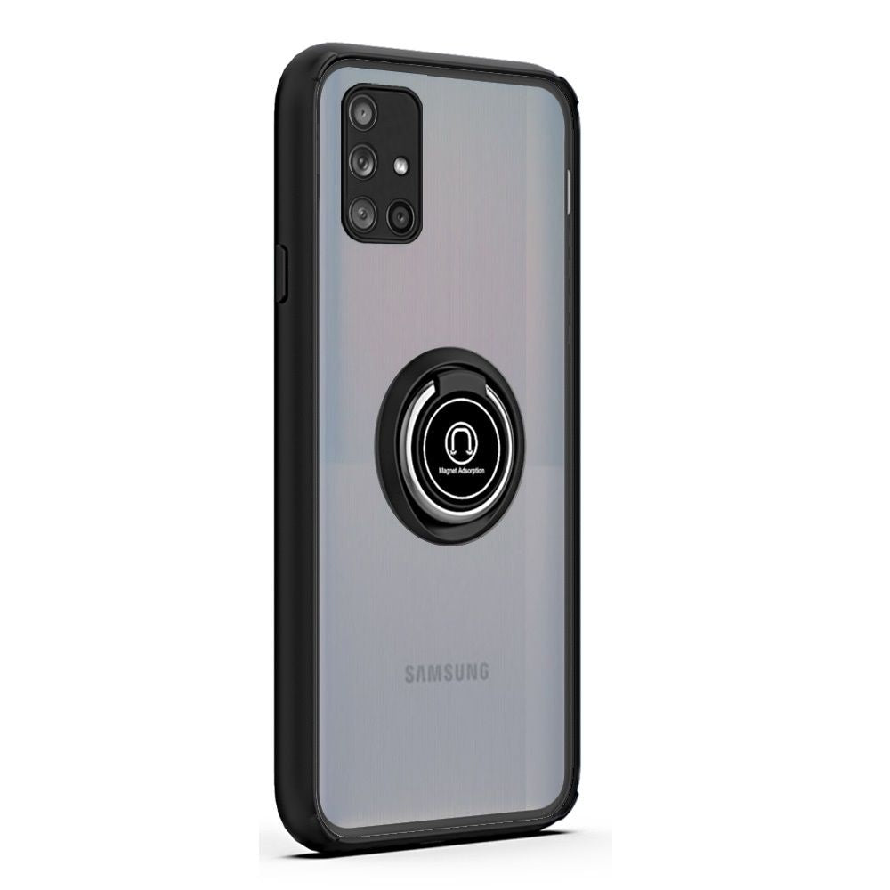 For Samsung Galaxy A33 5G Hybrid Protective PC TPU Shockproof with 360° Rotation Ring Metal Stand and Covered Camera  Phone Case Cover