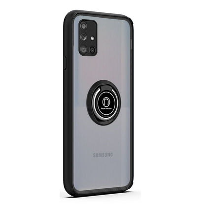 For Samsung Galaxy A33 5G Hybrid Protective PC TPU Shockproof with 360° Rotation Ring Metal Stand and Covered Camera  Phone Case Cover