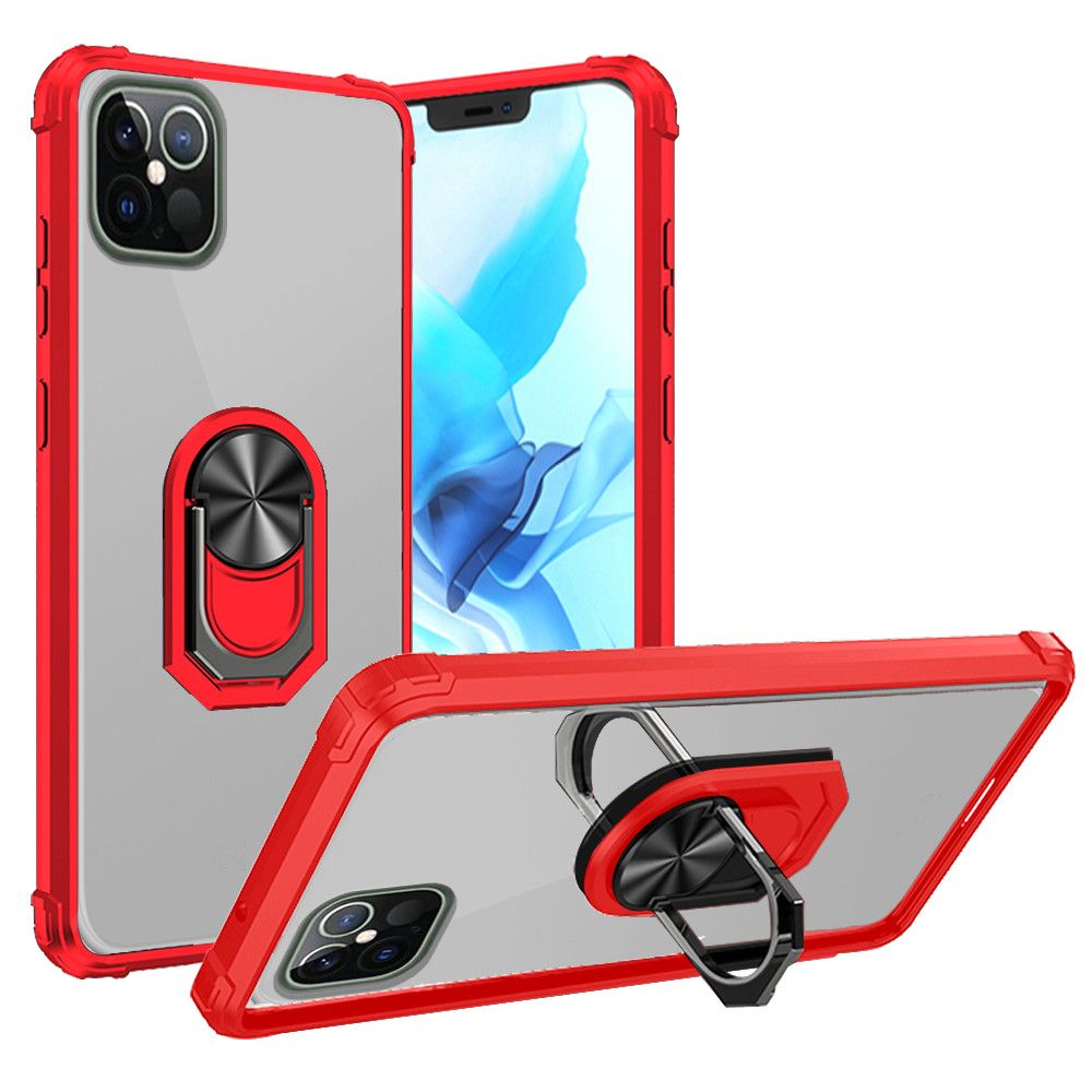For Apple iPhone SE 2022 /SE 2020/8/7 Clear Shockproof Tuff Hybrid Protection Cover Transparent TPU with Magnetic Ring Kickstand  Phone Case Cover