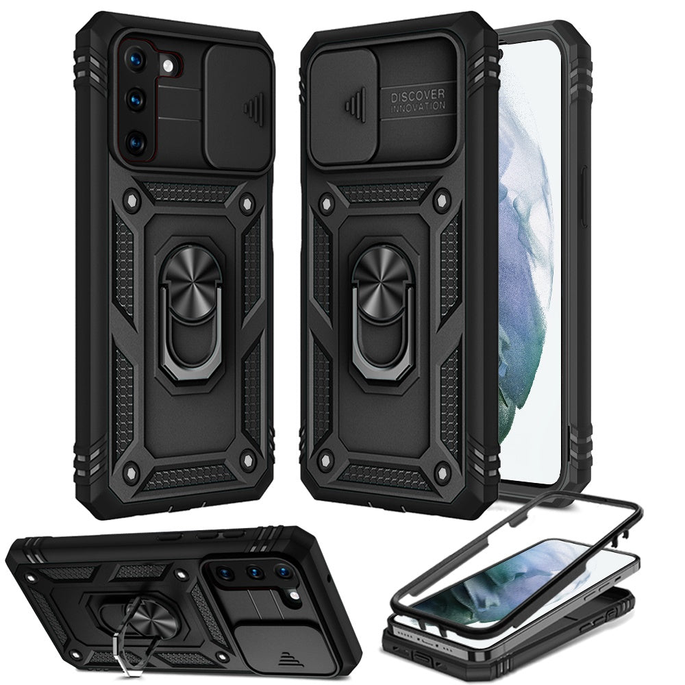 For Apple iPhone 14 Plus (6.7") Hybrid Built-in 360° Rotate Magnetic Ring Stand Camera Protection Heavy Duty Shockproof  Phone Case Cover