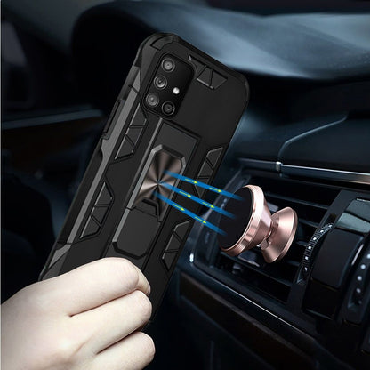 For Samsung Galaxy A02S Hybrid Magnetic Slide Ring Stand fit Car Mount Grip Holder Full Body Heavy Duty Rugged Military Grade  Phone Case Cover