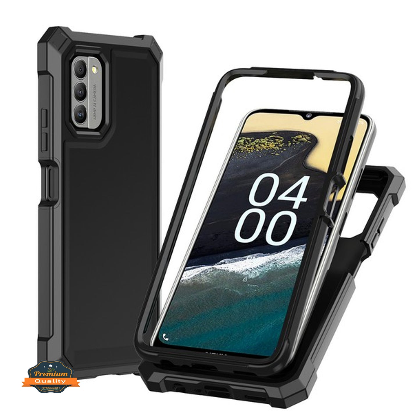 For Nokia G400 Hybrid 2in1 Front Bumper Frame Cover Square Edge Shockproof Soft TPU + Hard PC Anti-Slip Heavy Duty  Phone Case Cover