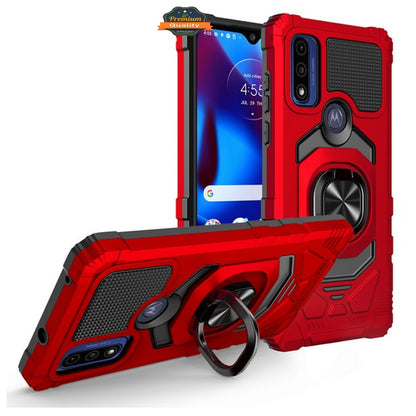 For Motorola Moto G Power 2022 Hybrid Magnetic Car Mount Ring Kickstand Stand Holder Full-Body Armor Protective [Military Grade]  Phone Case Cover